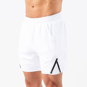 Pantalones Cortos Deportivos 2 en 1 de Algodón para Hombre, de Secado Rápido, con Diseño de Cuadrícula, para Verano, con Logotipo Estampado en la Cintura, OEM - Product Image 6