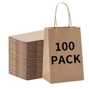 Sacs cadeaux en papier kraft brun robuste Prime Enterprises avec poignées torsadées, imprimés flexo, style classique, vente en gros - Product Image 1