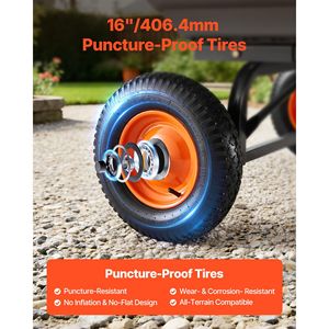 Carrello da Giardino in Polietilene da 1500 libbre con Capacità di 15 Cu. Ft. Carrello 2 in 1 con capacità di carico elevata, maniglia convertibile rapida a 90 gradi, personalizzabile OEM - Product Image 3