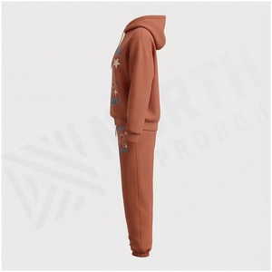 Ensemble de survêtement à capuche 2 pièces pour femme Urban Soul Wild Heart, sweat-shirt et pantalon de jogging en coton pleine longueur, tenue décontractée d'automne - Product Image 3