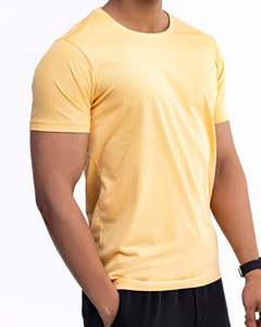 T-shirts décontractés pour hommes personnalisables, manches courtes, motif uni, 180 grammes, coton, logo sur le devant, respirant, séchage rapide - Product Image 3