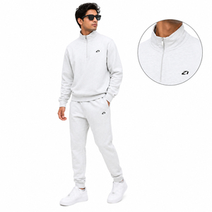 Survêtement Homme en Coton 350 GSM de Haute Qualité, Deux Pièces, Sweat à Capuche Zippé, Col Montant, Pantalon de Jogging, Logo Personnalisé, Vêtements de Sport Unisexe - Product Image 5