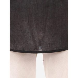 Ensemble Modeste pour Garçons en Polyester Uni Noir et Blanc, Kurta à Manches Longues avec Pyjama en Polyester - Product Image 2