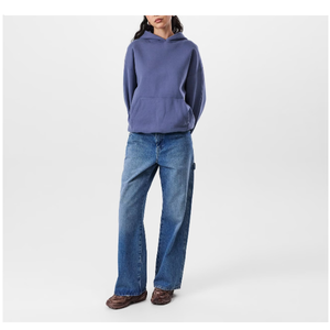 Sudadera con Capucha Extra Grande para Mujer, de Color Sólido, Tejida en Algodón, con Bolsillos, Estilo Otoñal, Largo Regular - Product Image 6