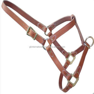 Équipement de course de chevaux équestres licou en cuir uni fait à la main avec design riveté cheval licou de haute qualité fait à la main - Product Image 3