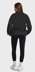Sweat-shirt à col roulé en polaire surdimensionné pour femmes, coupe ample, pull-over, OEM personnalisé en gros - Product Image 6