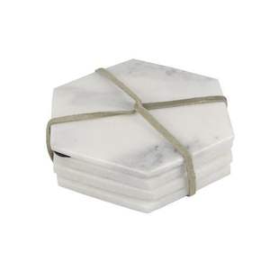 Articles artisanaux de couleur blanc et doré, ensemble de sous-verres en marbre très vendus, avec forme et taille personnalisées, fabriqués en Inde. - Product Image 6