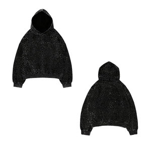 Rhinestone Hoodies Men's <b>Glitter</b> Oversized Hoodies Sparkly <b>Long</b> <b>Sleeve</b> Shirts Party Hooded Sweatshirts <b>Tops</b> - Product Image 4