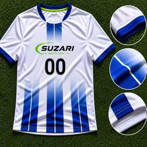 ชุดเสื้อฟุตบอลสั้นแบบกำหนดเอง OEM รับผลิตชุดฟุตบอลพร้อมป้ายยี่ห้อส่วนตัว ชุดฟุตบอลซับลิเมชั่นสำหรับทีม ผู้ผลิตชุดฟุตบอลสำหรับฤดูใบไม้ผลิและฤดูร้อน แบบสั่งทำพิเศษ - Product Image 5