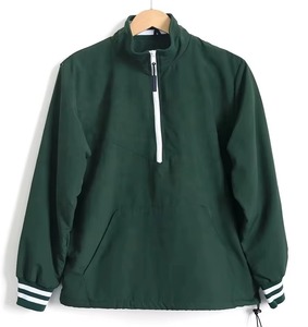 Chaqueta de hombre personalizada de primera calidad, estilo vintage, verde, con media cremallera, banda acanalada a rayas en el puño de la manga, protección ultravioleta - Product Image 6