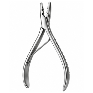 Pince de dépose d'extensions capillaires en acier inoxydable finition satinée, ouvre-anneaux micro-liens à double trou, outil de salon pour la destruction de liens à la kératine - Product Image 1