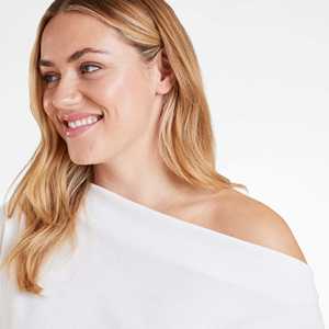 T-shirt ample et respirant pour femme, style décontracté, épaules dénudées, idéal pour le sport, la course à pied et le yoga, avec broderie, pour l'été - Product Image 5