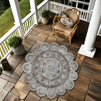 Tapis Kilim Rectangulaire Tissé à la Main 100% Jute Biologique Haute Qualité Motif Floral Écologique Anti-Bactérien Résistant au Feu