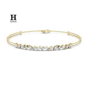 Delicate Marquise Cut Diamond <b>Bracelet</b> – Elegant Slim Chain Tennis <b>Bracelet</b> for Women - Product Image 4