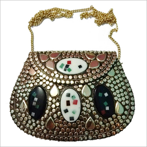 Bolso de mano elegante bohemio con cuentas para mujer, bolso con solapa con patrón geométrico colorido, correa de cadena, bolso de noche para fiesta de gran capacidad - Product Image 5