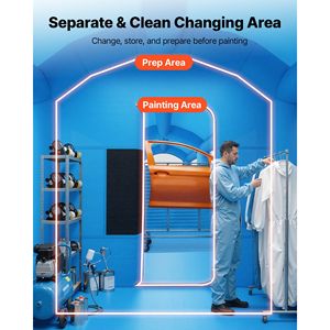 Cabina de Pintura Inflable Portátil de 20x10x8 pies con Sopladores de 480W+750W y Área de Cambio de Filtro de Algodón Grande - Product Image 4