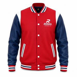 Chaqueta de Béisbol Varsity de Invierno para Hombre, Personalizada con Letras, Impermeable, Transpirable, Ecológica, de Lana, Ropa Deportiva, Estilo Urbano, Informal - Product Image 1