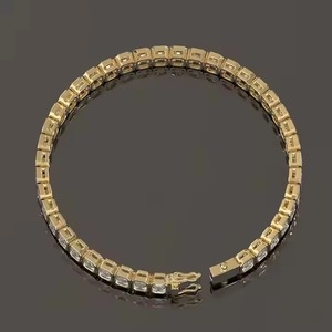 14k Gold Lab Grown Diamond Tennis <b>Bracelet</b> for Women, Emerald Cut Diamond Tennis <b>Bracelet</b>, Emerald Diamond Women <b>Bracelet</b> - Product Image 2