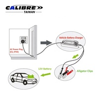 Testeur de batterie intelligent pour véhicule TAIWAN CALIBRE 12V LED avec surveillance par microprocesseur, affichage à 3 chiffres, indicateur de charge complète et protection