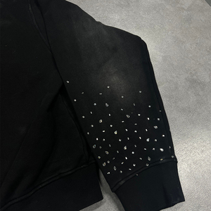 เสื้อมีฮู้ดลายการออกแบบจากหินไรน์สโตนแสงแดดกำหนดได้เองเสื้อมีฮู้ดลำ100% มีสไตล์สตรีท - Product Image 3