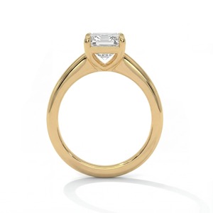 Anillo de Compromiso de Oro de 14K con Diamante Cultivado en Laboratorio de Corte Esmeralda de 3.50 CT, con 4 Puntas y Piedras Laterales Baguette Engastadas en Canal (Lujoso) - Product Image 2