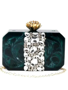 Pochette en résine faite à la main pour femmes, idéale pour les soirées et les mariages, finition élégante et brillante par Decor World Expo - Product Image 1