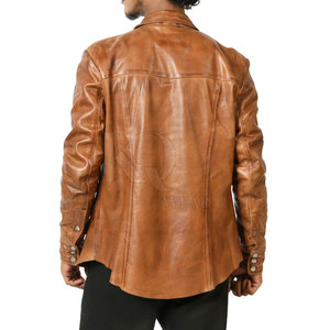 Chemises en cuir de luxe pour hommes, matière lisse, coupe confortable, design léger, idéal pour un usage quotidien - Product Image 4