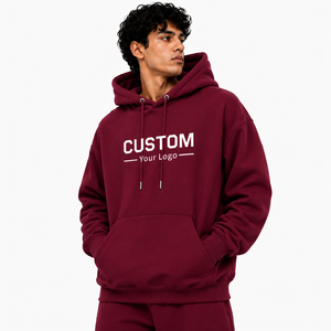 Pull à capuche oversize 100 % coton pour homme, imprimé personnalisé, style streetwear hip-hop, avec poche – Vente en gros - Product Image 5