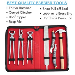 Kit Profesional de Herramientas para Herrar y Recortar: Martillo de Herrador, Alicates para Cortar Pezuñas, Herramienta para Quitar Zapatas, Lima de Raspado, Cuchillo para Pezuñas - Product Image 2
