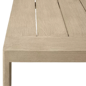 Mesa de Comedor Minimalista de Alta Gama para Exteriores, de Madera de Teca Sólida, Rectangular, con Listones, Diseño de Estructura Arquitectónica Elegante para Comedor de Villa - Product Image 5