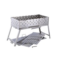 Barbecue au charbon de bois moderne et luxueux, finition chromée, acier inoxydable de haute qualité, portable, pour le camping et le jardin