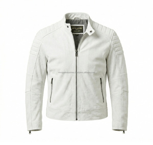 Chaqueta Bomber de Cuero Ligera Vintage para Hombre, Diseño Nuevo OEM, Logotipo Frontal, Resistente al Viento e Impermeable, Forro de Algodón - Product Image 5