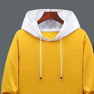 Men Solid Color Hooded Tracksuit Full Length Casual Autumn Breathable Polyester Cotton <b>Pants</b> Set With Side Pockets - Product Image 6