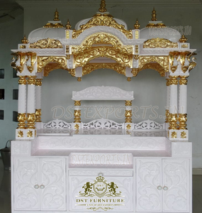 Temple en bois de teck massif élégant, personnalisé, couleur moderne, taille personnalisée, motif Jali, pour la maison, design OM, décoration intérieure - Product Image 6