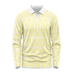 Chemises à manches longues de bonne qualité pour hommes, impression par sublimation, boutons sur le devant, polos, vêtements, fabricant de vêtements de golf personnalisés - Product Image 4