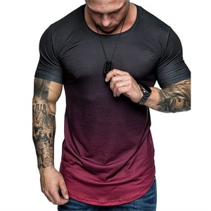 T-shirt pour homme personnalisé en jersey imprimé par sublimation intégrale, coupe classique, col vintage, dégradé, écologique, respirant, 3D - Product Image 3
