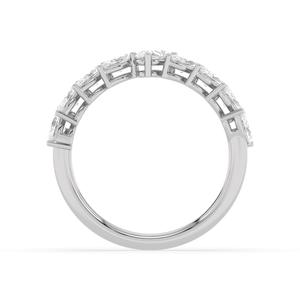 Anillo de oro rosa de 9k con diamantes cultivados en laboratorio, apilables, de forma elegante, corte marquesa y pera, joyería de oro blanco y oro amarillo, brillo radiante. - Product Image 2