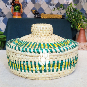 Cesta de Almacenamiento para el Hogar, Cesta de Almacenamiento de Hierba Moonj Natural, Mini Cesta con Tapa y Asa, Ecológica - Product Image 6