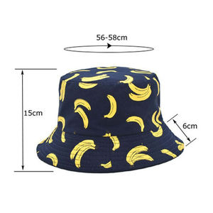 Nuevo Diseño, Logotipo Personalizado, Ajustable, Unisex, Sombrero de Pescador Negro con Estampado de Plátano, Bordado, Impresión Digital Sublimada, Casual, Primavera - Product Image 5