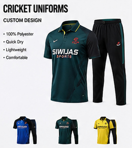 Uniforme de Cricket Personalizado, Camiseta Polo y Pantalones Deportivos, Secado Rápido, Poliéster Ligero, Ropa Deportiva para Equipos - Product Image 1