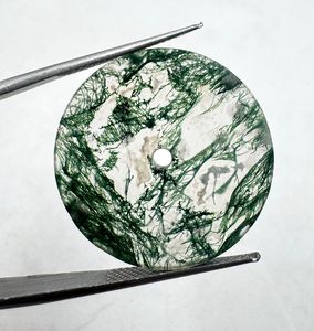 หน้าปัดนาฬิกา A K Gems Natural Mossagate สีขาวทรงแบน ขนาด 31.50 มม. รูปทรงกลม หนา 0.60 มม. ขัดเงาด้านเดียว (อัญมณีและหิน) - Product Image 4