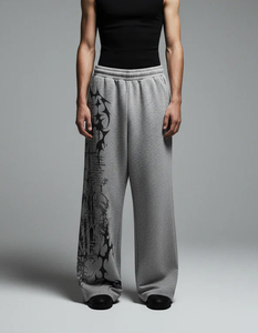 Pantalones Deportivos Personalizados, 100% Algodón, Ligeros, Transpirables, Ecológicos, con Logotipo Impreso, Cintura Elástica, Corte Acampanado - Product Image 3