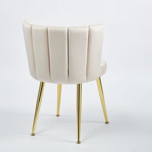 Set da Pranzo Mid-Century 1+4,5 Pezzi con Tavolo con Gambe in Metallo per 4-6 Persone, Piano in Vetro, Tavolo da Pranzo con Base a Piedistallo per Sala da Pranzo - Product Image 4