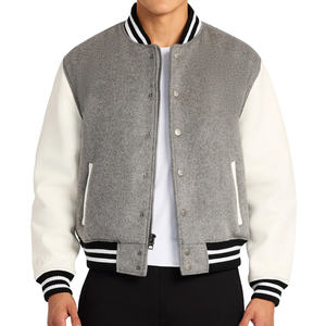 Chaqueta de Béisbol Varsity Vintage Personalizada para Hombre, Diseño de Cuero con Parches de Graffiti a la Moda, Bordado con Pedrería, Estilo Urbano - Product Image 6