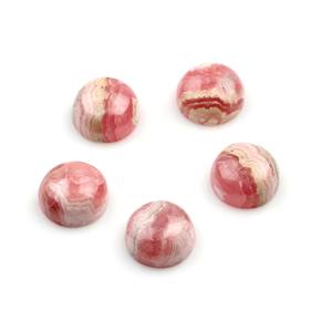 Rodocrosita Natural de alta calidad, cabujón calibrado con parte posterior plana redonda de 10mm, piedras preciosas sueltas al por mayor para proveedor de fabricación de joyas - Product Image 6