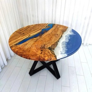 Handcrafted Design Stylish Clear <b>Epoxy</b> Resin Wooden <b>Table</b> Top Customized Dining <b>Table</b> Decorative Wooden Top - Product Image 2