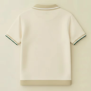 เสื้อเชิ้ตผู้ชาย ผ้าถักผสมโพลีเอสเตอร์/คอตตอน 220 กรัม ติดกระดุม แขนสั้น ระบายอากาศ แห้งเร็ว สวมใส่สบาย เหมาะสำหรับธุรกิจและลำลอง - Product Image 3