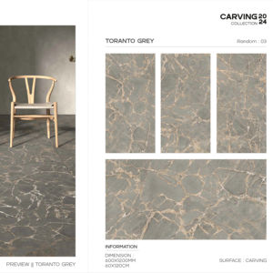 Azulejo de Porcelana de Gran Formato con Textura Tallada de Lujo, 600x1200, para Paredes y Pisos, Diseño Moderno para Interiores y Exteriores - Product Image 1