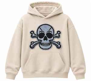 Sudadera con capucha de forro polar rosa de alto gramaje personalizada para hombre y mujer, con estampado gráfico de calavera empalmado, estilo oversize, streetwear, con diseño de esqueleto - Product Image 6