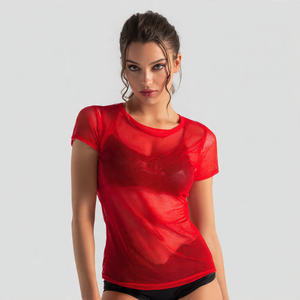 Camiseta de malla de manga corta para mujer, a prueba de viento, de secado rápido, ligera - Product Image 5